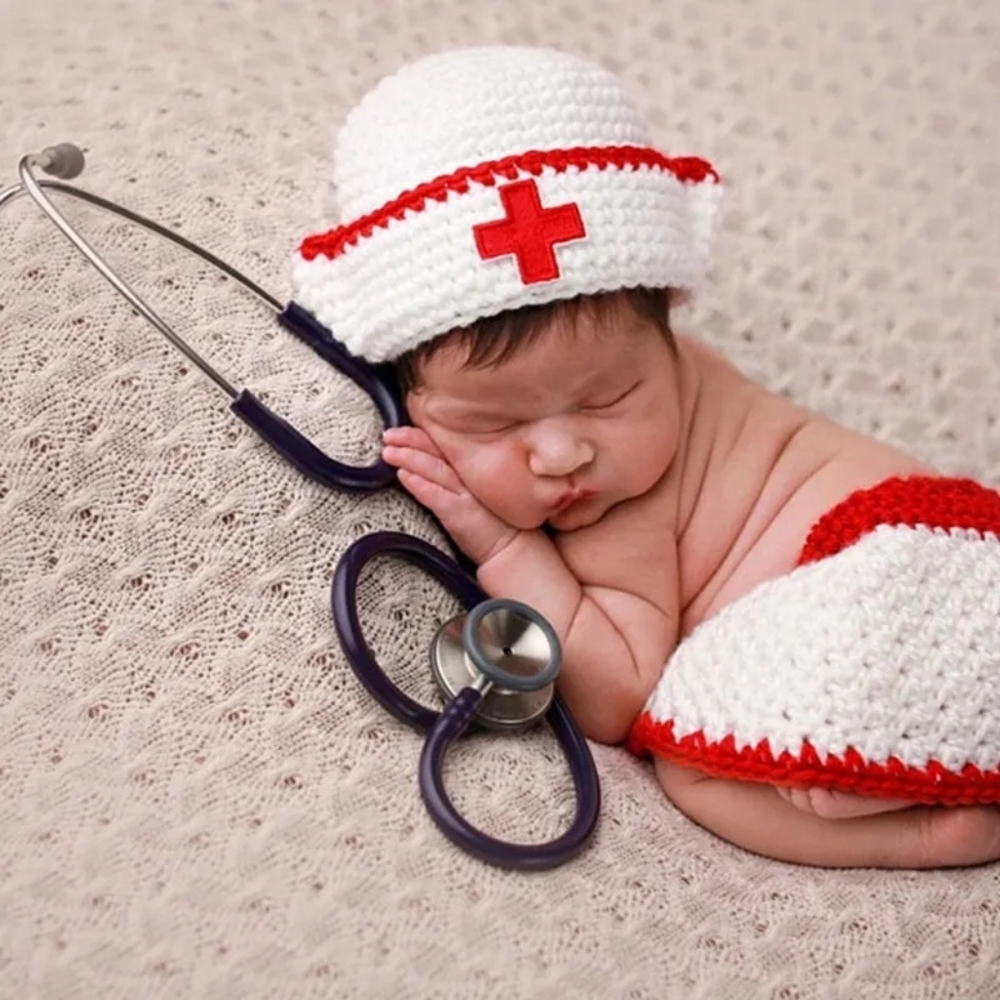 newborn baby girl nurse outfit for photography